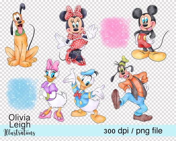 ミッキーマウスと仲間たちのかわいいクリップアートPNGファイルセット