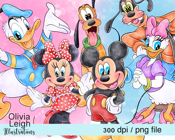 ミッキーマウスと仲間たちのかわいいクリップアートPNGファイルセット