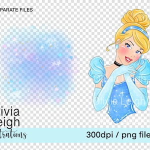 Princess Cinderella Cute Clipart PNG Files DIGITAL DOWNLOAD Commercial ...