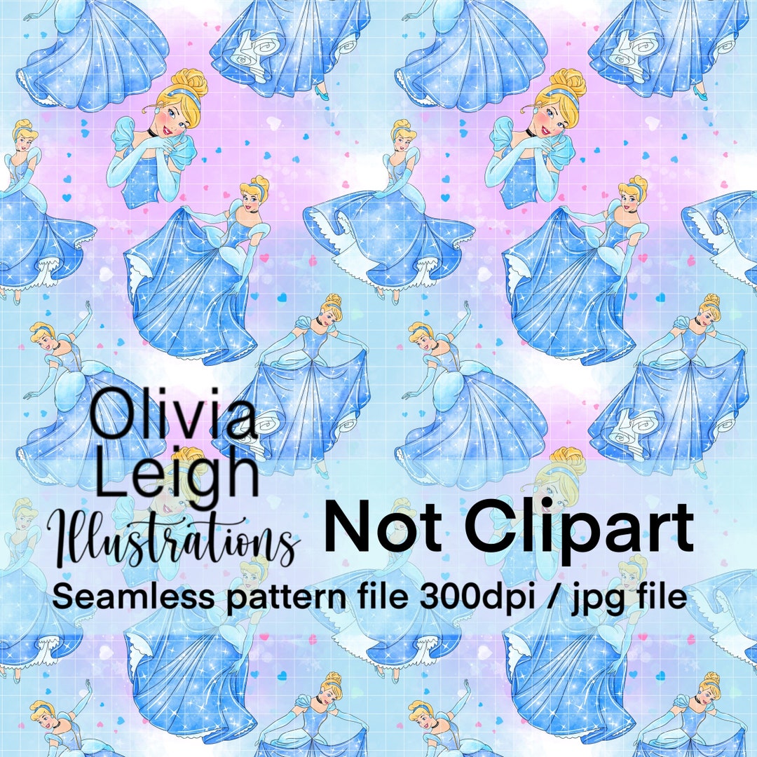 Princess Cinderella Cute Seamless Repeat Pattern. Digital Paper ...