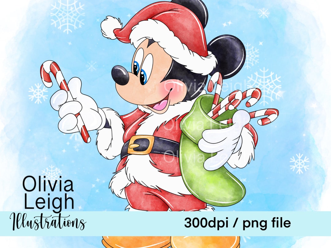 Mickey and Minnie Mouse Christmas Cute Clipart PNG Files DIGITAL