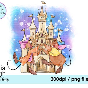 Linda princesa Cenicienta Gus ratones Clipart Sublimación Archivos PNG DESCARGA DIGITAL Imprimible 2