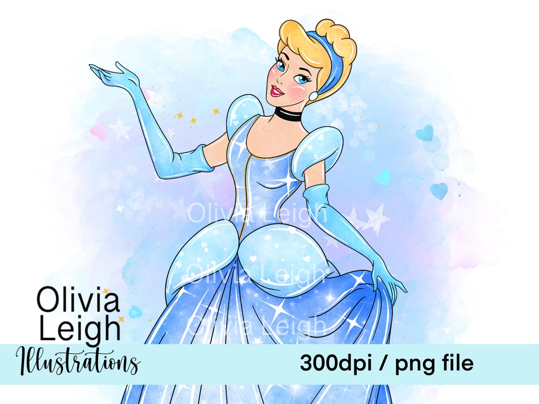 Princess Cinderella Cute Clipart PNG Files DIGITAL DOWNLOAD Printable ...