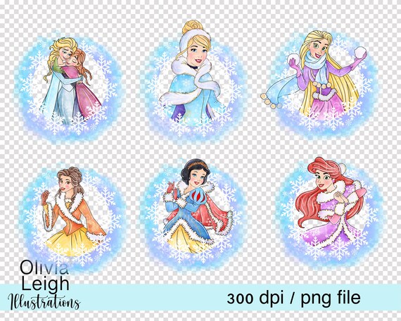 プリンセスベル、シンデレラ、白雪姫、ラプンツェル、エルサ、アナの