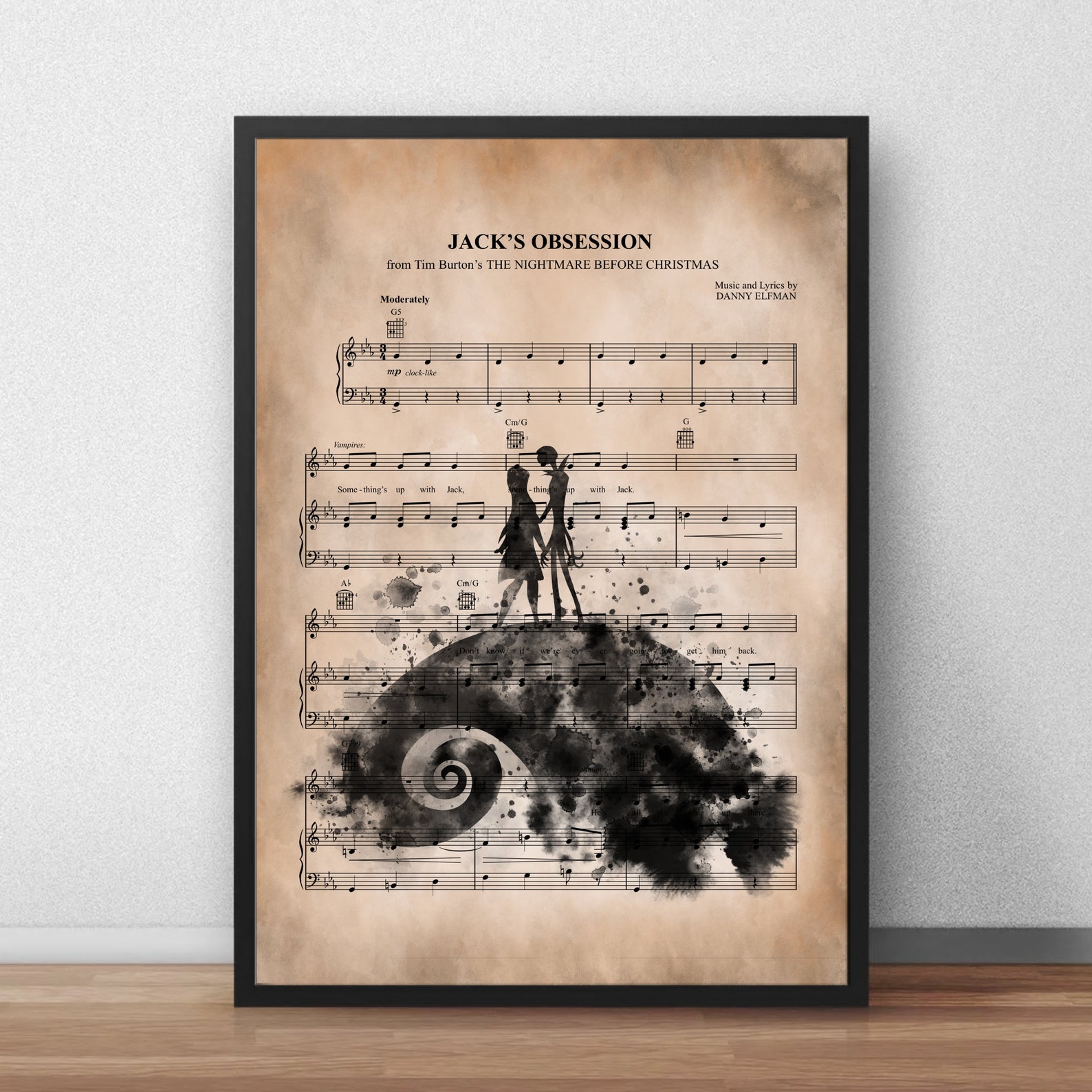 The Nightmare Before Christmas Jack And Sally Music Sheet | Etsy