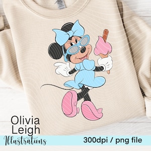 Minnie Summer, helado lindo dibujado a mano Clipart PNG Archivos DESCARGA DIGITAL Imprimible