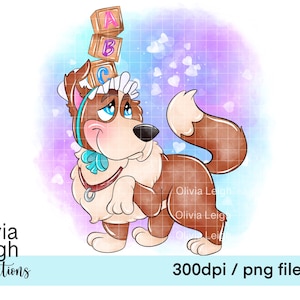 Cute Peter Pan Dog Nanna Clipart Sublimation PNG Files DIGITAL DOWNLOAD Baby Shower Printable