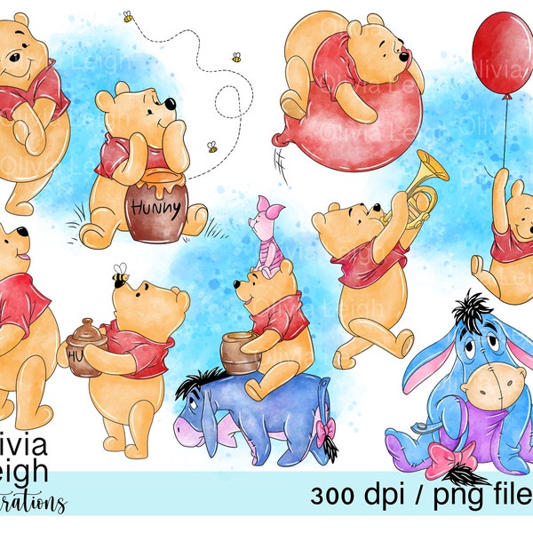 Winnie The Pooh y Eeyore Lindo Clipart PNG Archivos DESCARGA DIGITAL Imprimible