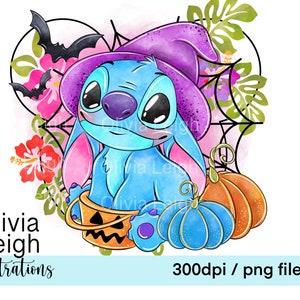 Stitch Halloween Cute Clipart Sublimation PNG Files DIGITAL - Etsy