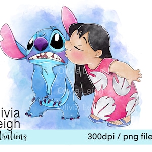 Stitch Carino Clipart PNG Files DOWNLOAD DIGITALE Stampabile