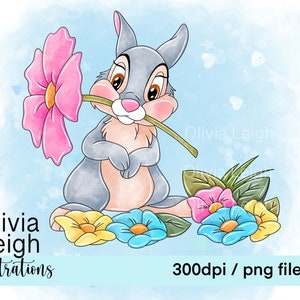 Ensemble de fichiers Bambi et Panpan mignons Clipart PNG TÉLÉCHARGEMENT NUMÉRIQUE imprimable. Modèle sans couture pour enfants inclus image 7