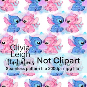 Lilo Et Stitch Mignon Modèle Sans Couture. Papier numérique. TÉLÉCHARGEMENT NUMÉRIQUE Imprimable