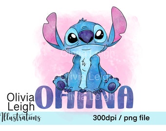 Stitch Ohana Means Family Cute Clipart PNG Files DIGITAL DOWNLOAD Commercial Use Printable