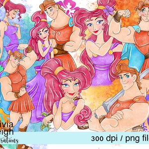 Reihe von Hercules Clipart PNG-Dateien DIGITAL DOWNLOAD Printable