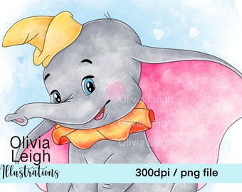 Dumbo Cute Clipart PNG Files DIGITAL DOWNLOAD  Printable