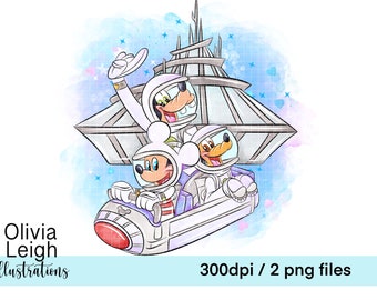 Parque temático Mickey y sus amigos: imágenes prediseñadas, archivos PNG, descarga digital, imprimibles