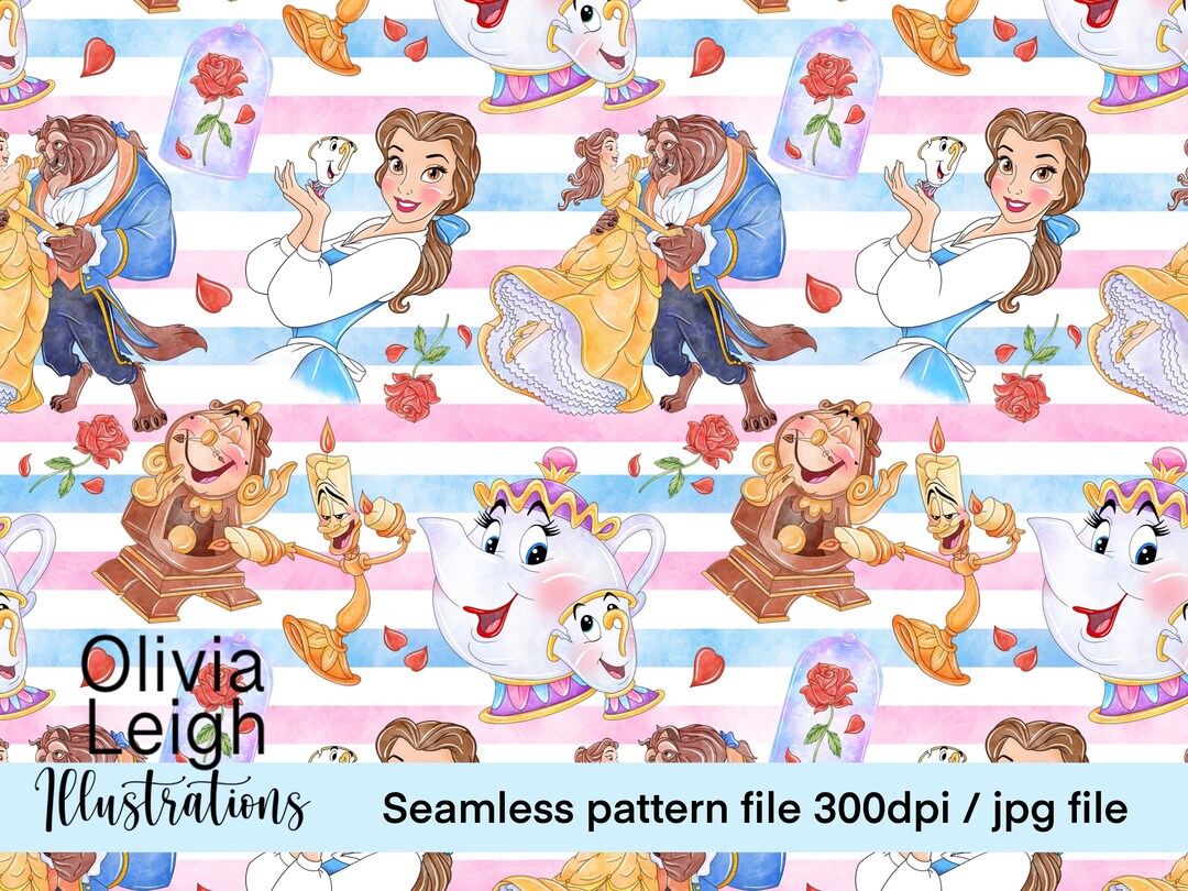 Cute Mrs Potts and Chip Seamless Pattern. Digital Paper. - Etsy
