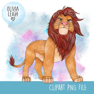 Lion King Simba Cute Clipart PNG Files DIGITAL DOWNLOAD  Printable