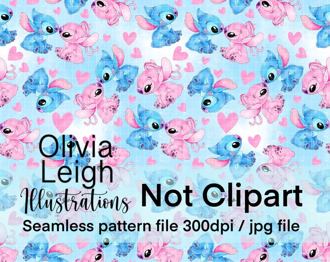 Stitch And Angel Seamless Pattern Stitch And Angel Seamless Pattern