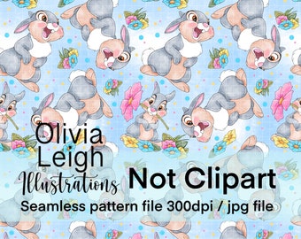 Bambi Thumper Cute Seamless Pattern. Digital Paper. DIGITAL DOWNLOAD Commercial Use Printable