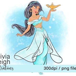Princess Jasmine Cute Clipart PNG Files DIGITAL DOWNLOAD Sublimation Printable