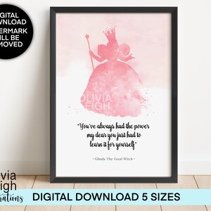 El mago de Oz Glinda la bruja buena Lámina artística DESCARGA DIGITAL IMPRIMIBLE