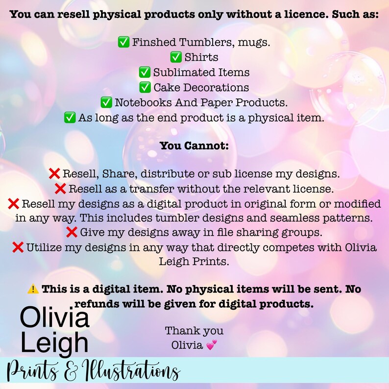 a poster with a description of different products