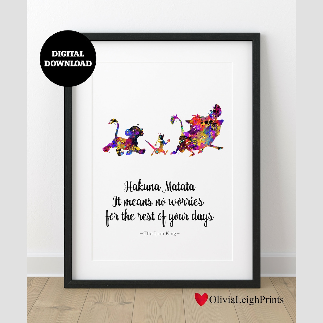 The Lion King Quote Printwall Artgift DIGITAL DOWNLOAD Printable Etsy