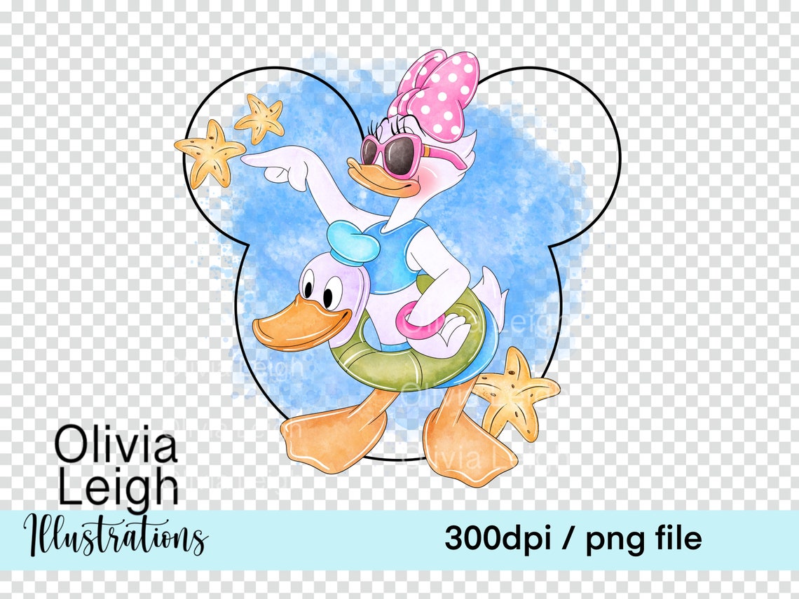 Daisy Duck Cute Beach Clipart Sublimation PNG Files DIGITAL DOWNLOAD ...