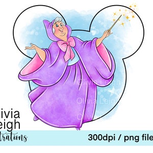 Fairy Godmother Cute Clipart Sublimation PNG Files DIGITAL DOWNLOAD Children&#39;s Printable