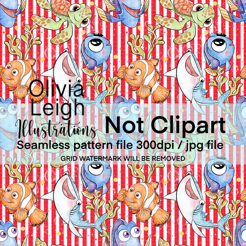 Nemo Repeated Pattern Finding Nemo, Finding Dory, Cute, Seamless Repeat Pattern. Digital ...