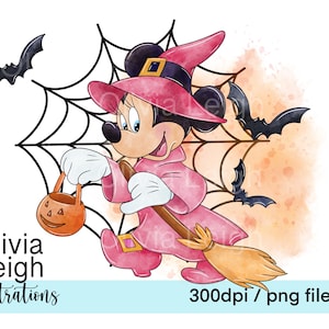 Archivos PNG de lindas calabazas de Halloween de Minnie Mouse DESCARGA DIGITAL Imprimibles