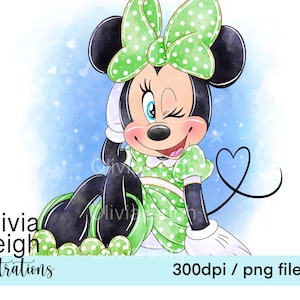 Archivos PNG de Minnie Mouse lindos para descargar DIGITAL Diseño infantil para San Valentín imprimible