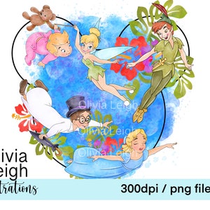 Peter Pan schattige clipart sublimatie png-bestanden digitale DOWNLOAD afdrukbare
