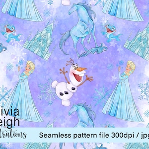 Les jolies princesses Elsa et Anna surgelées répètent le modèle sans couture. Papier numérique. TÉLÉCHARGEMENT NUMÉRIQUE Version imprimable pour enfants