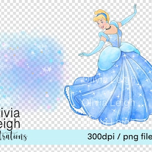 Princess Cinderella Cute Clipart PNG Files DIGITAL DOWNLOAD Printable ...