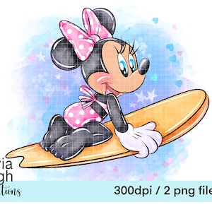 Minnie Mouse Summer Beach Lindo Clipart PNG Archivos DESCARGA DIGITAL Imprimibles