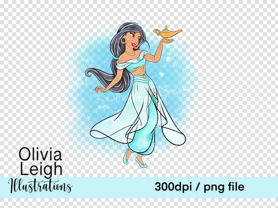 Princess Jasmine Genie Cute Clipart PNG Files DIGITAL DOWNLOAD