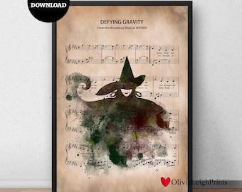Wicked The Musical Defying Gravity Nuty Wydrukuj-Sztuka ścienna-Prezent CYFROWE POBIERANIE Do wydrukowania