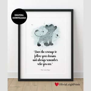 Der König der Löwen Aquarell Zitat Druck-Kunst-Wand-Geschenk - DIGITAL DOWNLOAD Printable