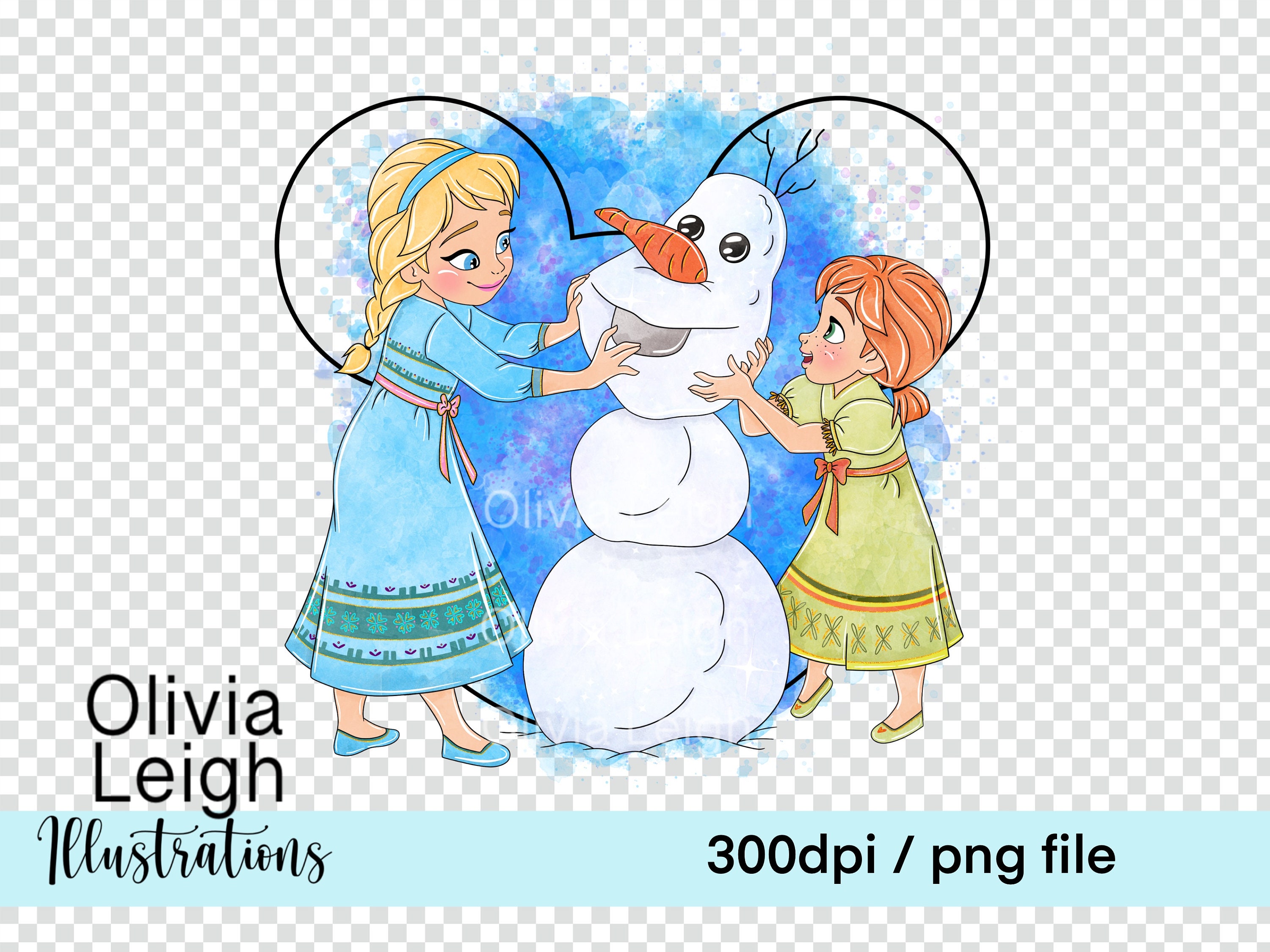 Princess Elsa And Anna Frozen Cute Clipart PNG Files DIGITAL -  Portugal