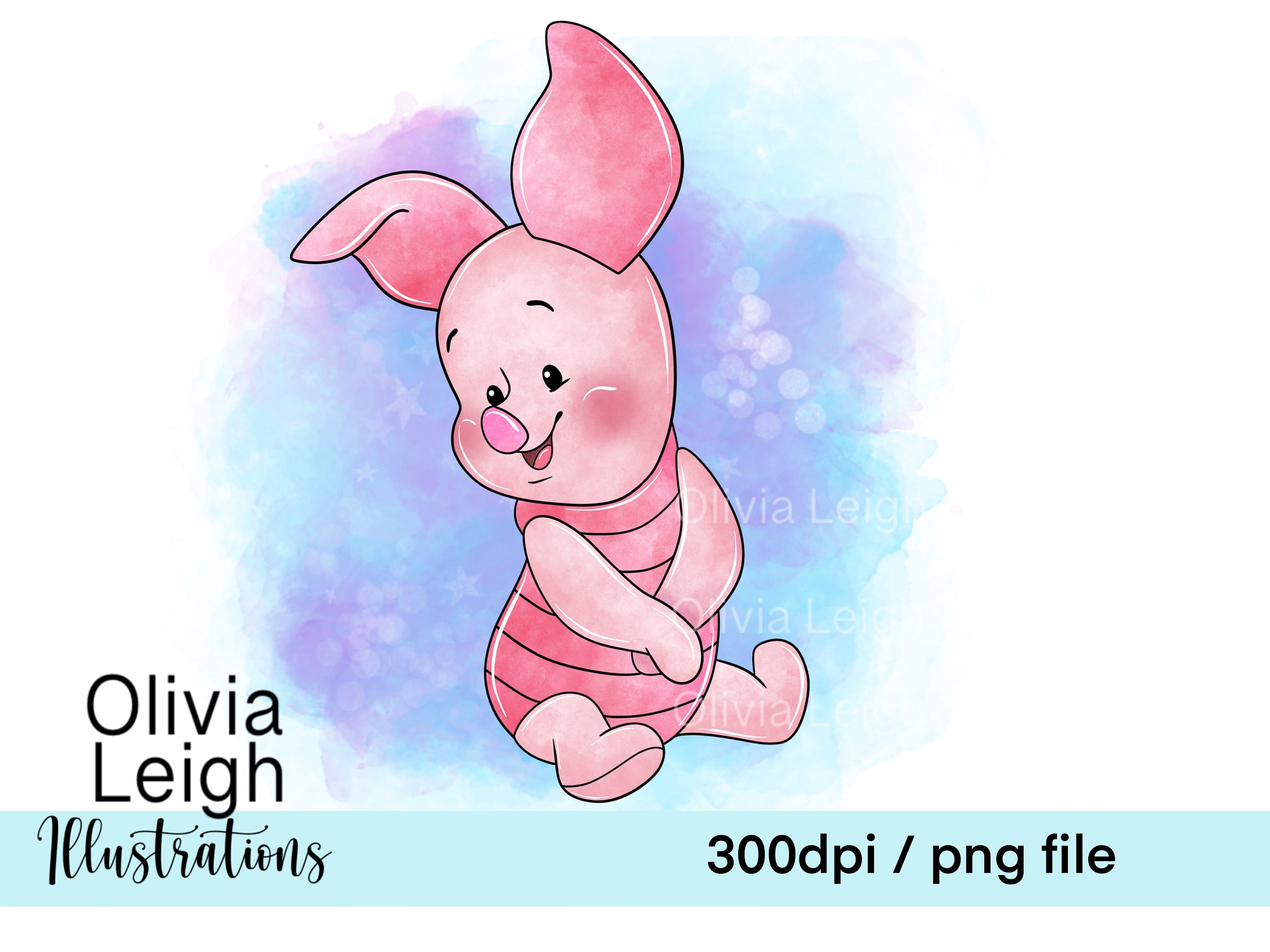 Cute Baby Winnie The Pooh Piglet Clipart PNG Files DIGITAL DOWNLOAD  Printable