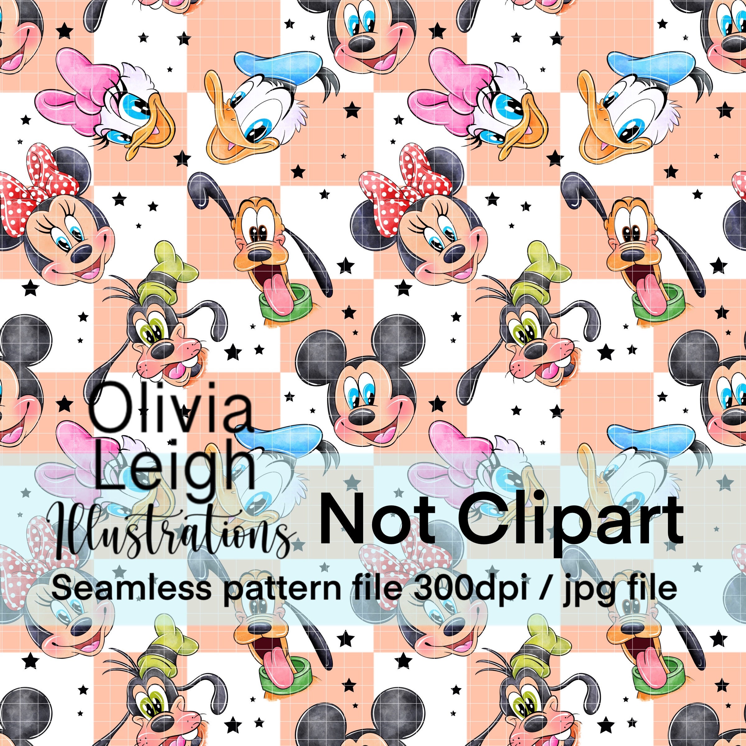 Mickey and Friends Seamless Repeat Pattern. Digital Paper. DIGITAL ...