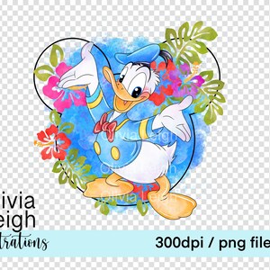 Donald Duck Cute Clipart Sublimation PNG Files DIGITAL DOWNLOAD ...