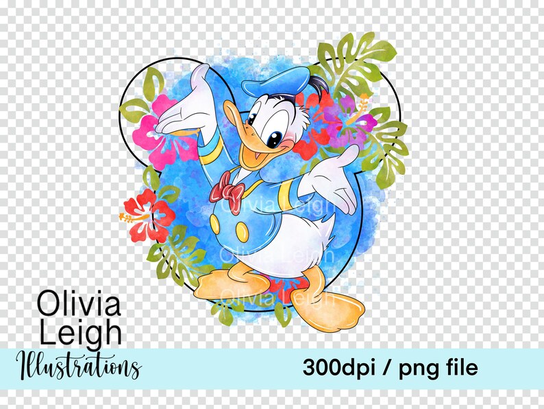 Donald Duck Cute Clipart Sublimation PNG Files DIGITAL DOWNLOAD ...