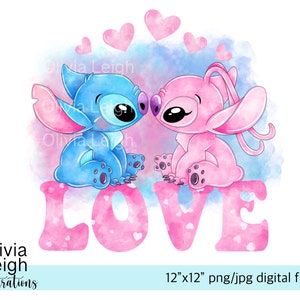 Stitch And Angel PNG Sublimation Quote Clipart Files DIGITAL DOWNLOAD  Printable