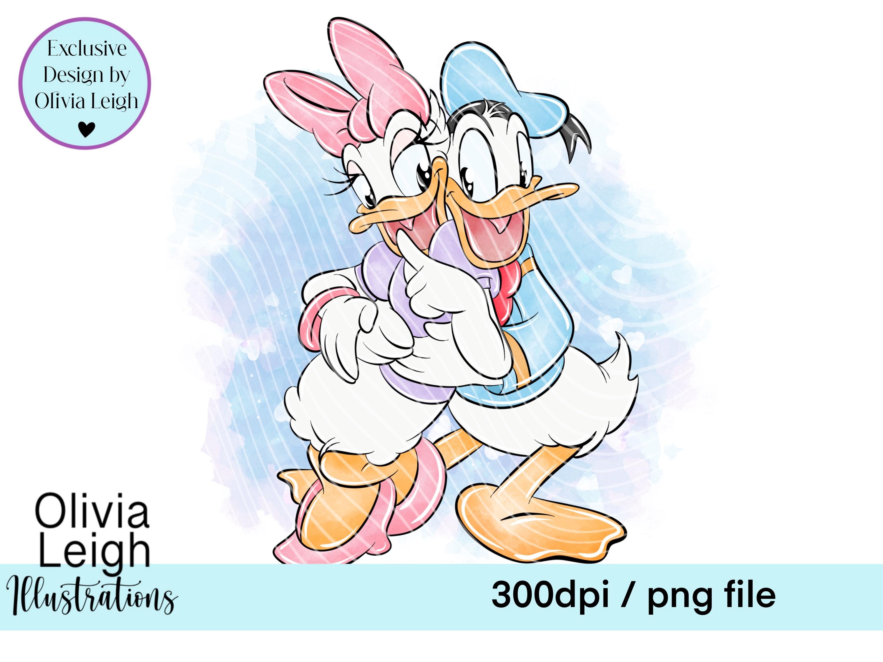 Donald and Daisy Duck, Cute Clipart Sublimation Glitter PNG Files ...