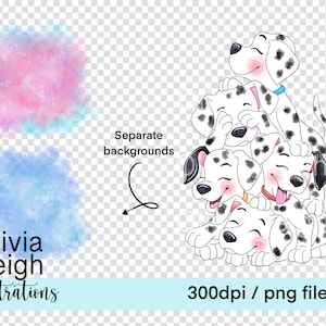 101 Dalmatian's Puppy Dog Cute Clipart PNG Files DIGITAL DOWNLOAD ...