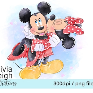 Archivos PNG de sublimación de Minnie y Mickey Mouse Love para DESCARGA DIGITAL Imprimibles