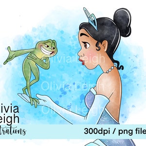 Cute Princess Tiana Clipart PNG Files DIGITAL DOWNLOAD Commercial Use Printable